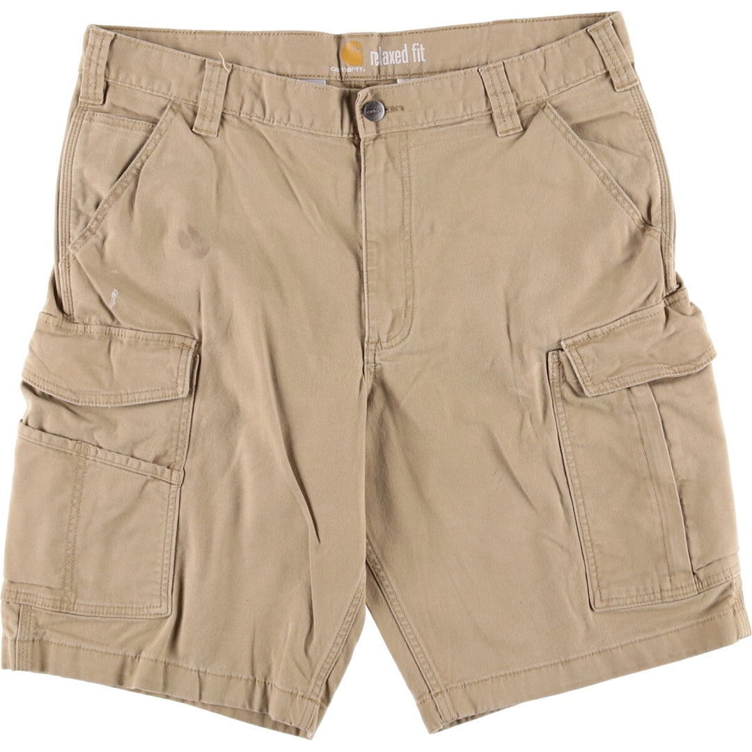 Carhartt Relaxed Fit Duck Cargo Shorts, Men's, W36 cotton Beige type Vintage Second Hand