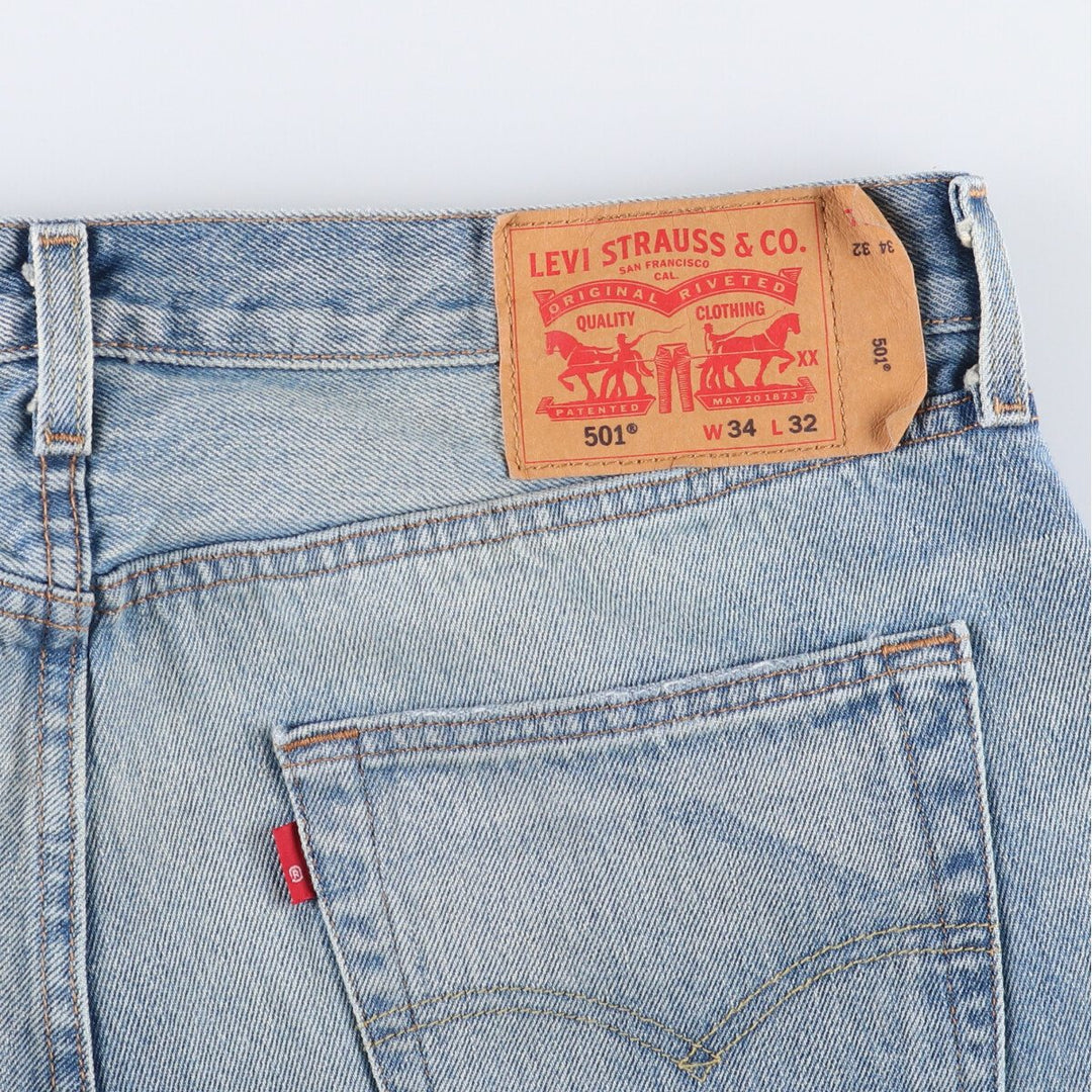 Levi's 501 straight denim pants for men, size W35 cotton blue type Vintage Second Hand