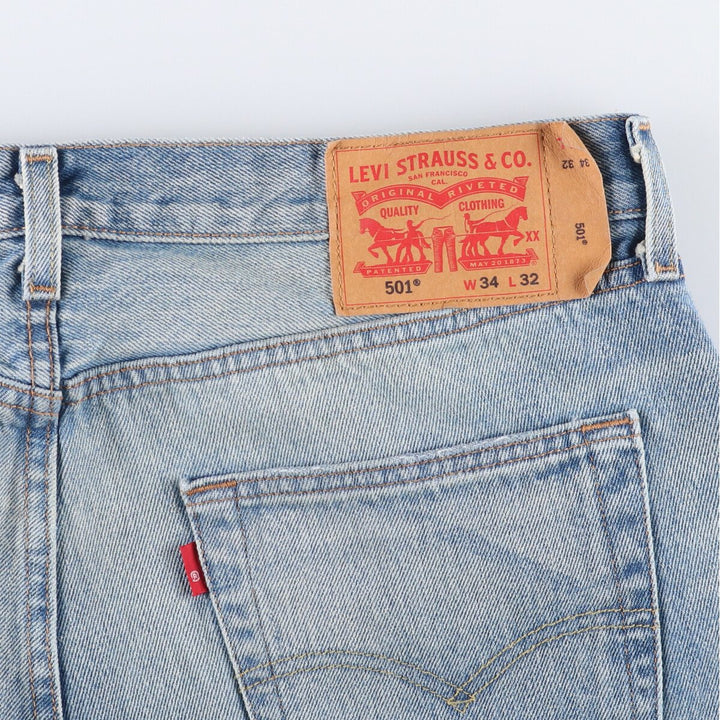 Levi's 501 straight denim pants for men, size W35 cotton blue type Vintage Second Hand