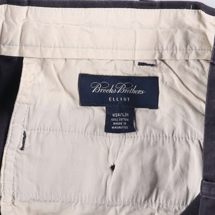 Brooks Brothers ELLIOT Two-Pleated Chino Pants, Men's, Size W34 cotton navy blue type Vintage Second Hand