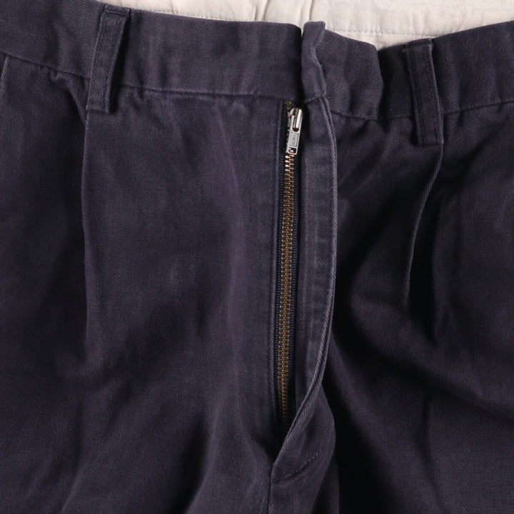 Brooks Brothers ELLIOT Two-Pleated Chino Pants, Men's, Size W34 cotton navy blue type Vintage Second Hand