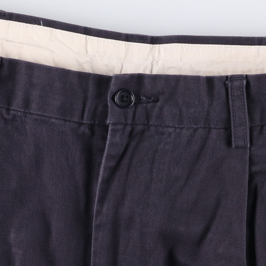 Brooks Brothers ELLIOT Two-Pleated Chino Pants, Men's, Size W34 cotton navy blue type Vintage Second Hand