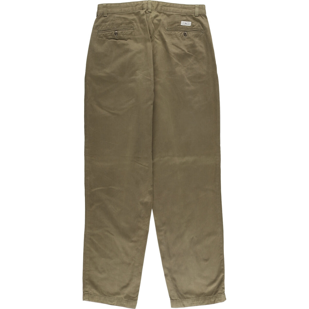 Ralph Lauren POLO RALPH LAUREN Two-pleat Chino Pants for Men, Size W32 cotton Khaki type brown Vintage Second Hand