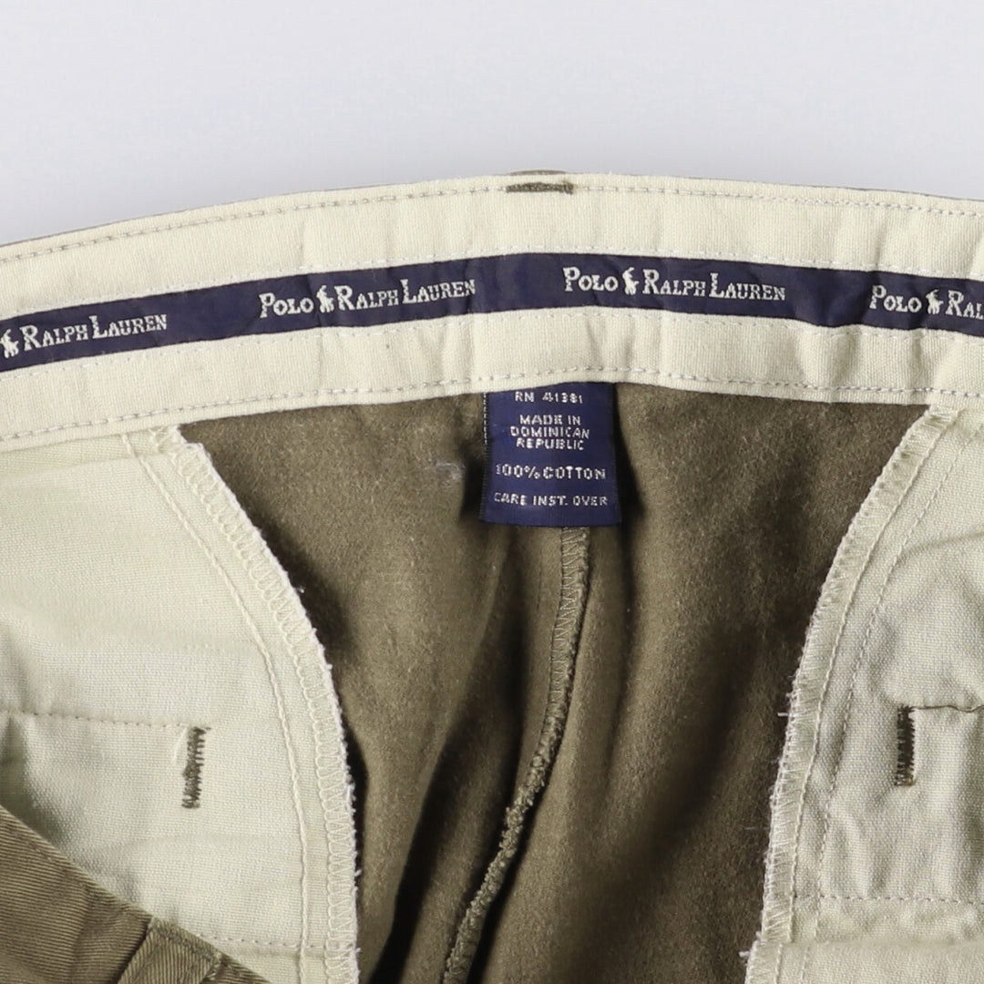 Ralph Lauren POLO RALPH LAUREN Two-pleat Chino Pants for Men, Size W32 cotton Khaki type brown Vintage Second Hand