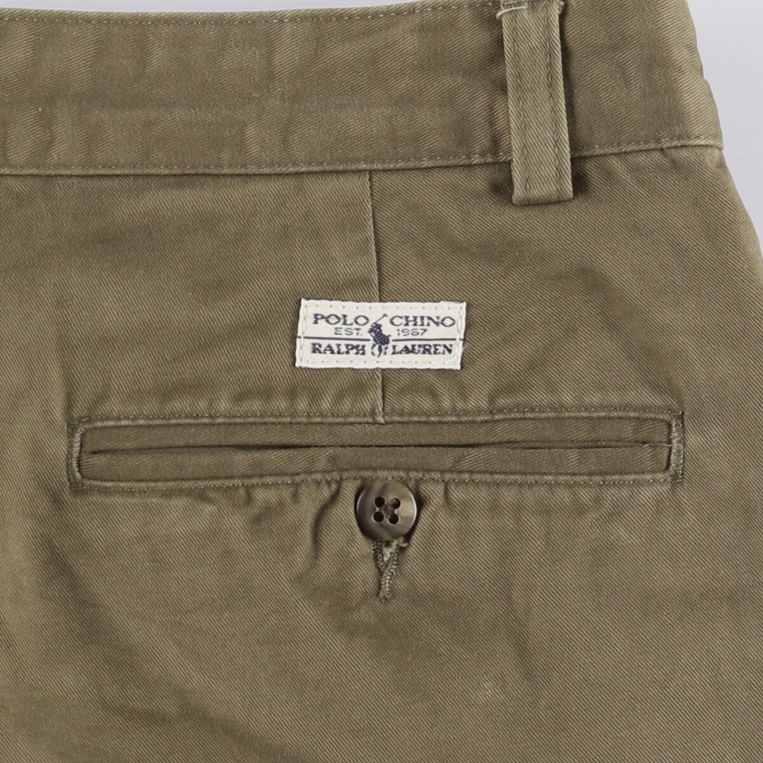 Ralph Lauren POLO RALPH LAUREN Two-pleat Chino Pants for Men, Size W32 cotton Khaki type brown Vintage Second Hand