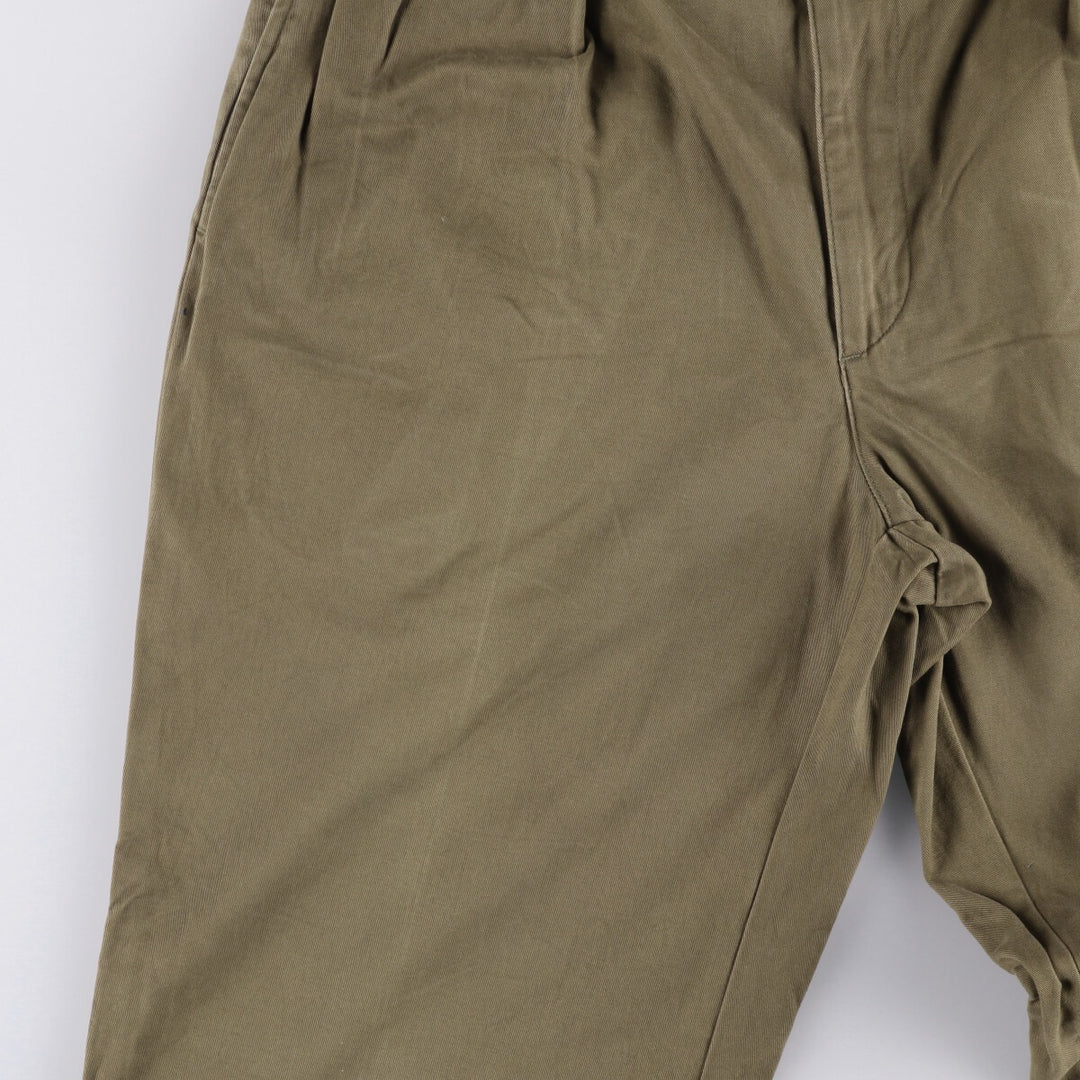 Ralph Lauren POLO RALPH LAUREN Two-pleat Chino Pants for Men, Size W32 cotton Khaki type brown Vintage Second Hand
