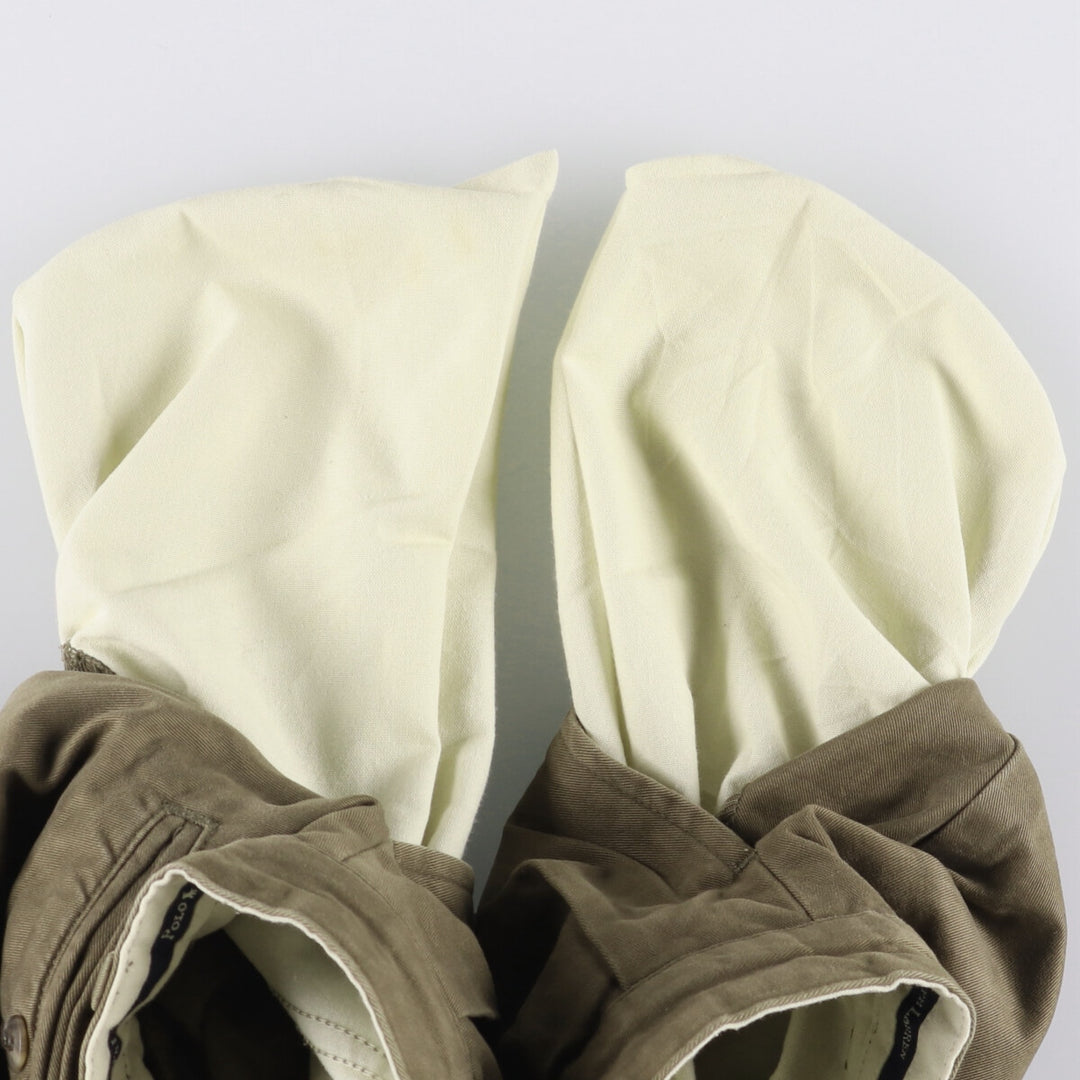 Ralph Lauren POLO RALPH LAUREN Two-pleat Chino Pants for Men, Size W32 cotton Khaki type brown Vintage Second Hand