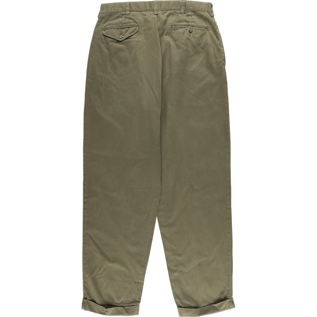 Ralph Lauren POLO by Ralph Lauren HAMMOND PANT, two-pleat chino pants, men's, W33 equivalent cotton Khaki type Vintage Second Hand