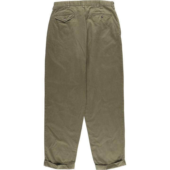 Ralph Lauren POLO by Ralph Lauren HAMMOND PANT, two-pleat chino pants, men's, W33 equivalent cotton Khaki type Vintage Second Hand