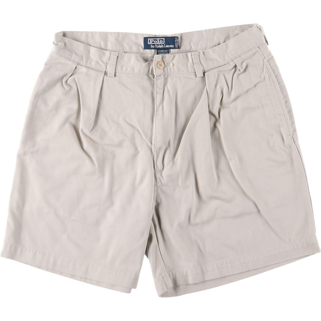Ralph Lauren POLO by Ralph Lauren ANDREWSHORT Chino shorts, short pants, men's w33 equivalent cotton pale white type Vintage Second Hand