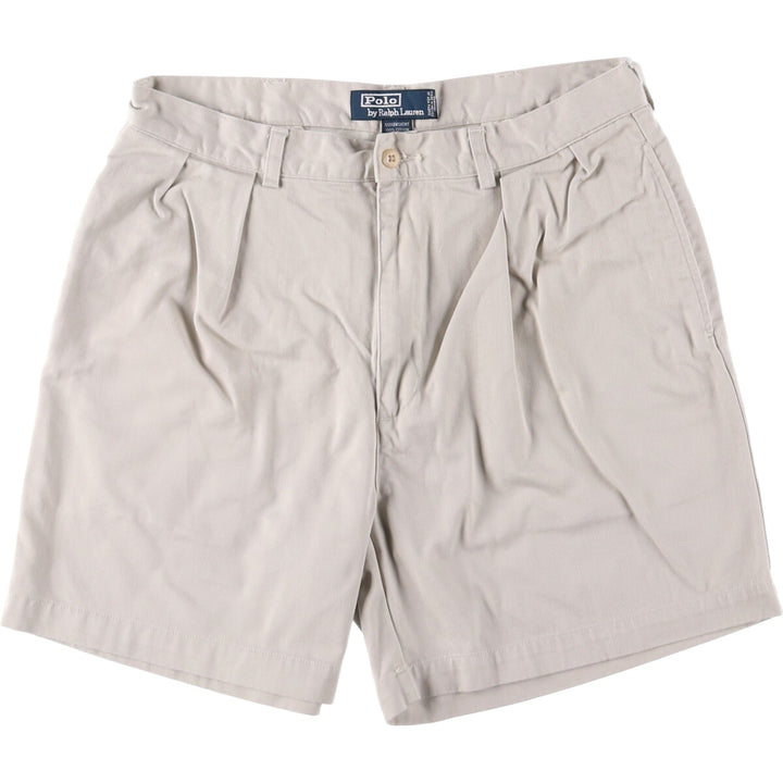 Ralph Lauren POLO by Ralph Lauren ANDREWSHORT Chino shorts, short pants, men's w33 equivalent cotton pale white type Vintage Second Hand