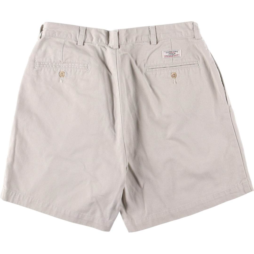 Ralph Lauren POLO by Ralph Lauren ANDREWSHORT Chino shorts, short pants, men's w33 equivalent cotton pale white type Vintage Second Hand