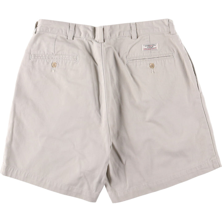 Ralph Lauren POLO by Ralph Lauren ANDREWSHORT Chino shorts, short pants, men's w33 equivalent cotton pale white type Vintage Second Hand