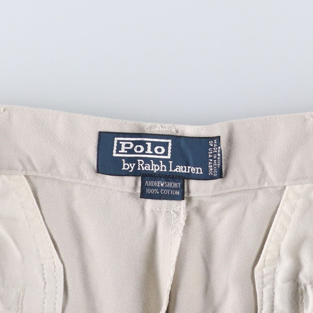 Ralph Lauren POLO by Ralph Lauren ANDREWSHORT Chino shorts, short pants, men's w33 equivalent cotton pale white type Vintage Second Hand