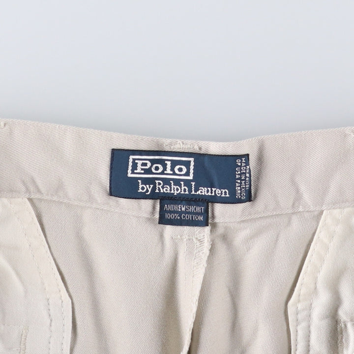 Ralph Lauren POLO by Ralph Lauren ANDREWSHORT Chino shorts, short pants, men's w33 equivalent cotton pale white type Vintage Second Hand