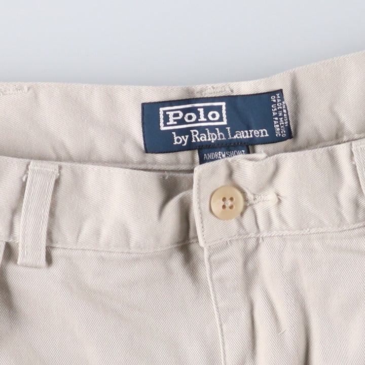 Ralph Lauren POLO by Ralph Lauren ANDREWSHORT Chino shorts, short pants, men's w33 equivalent cotton pale white type Vintage Second Hand