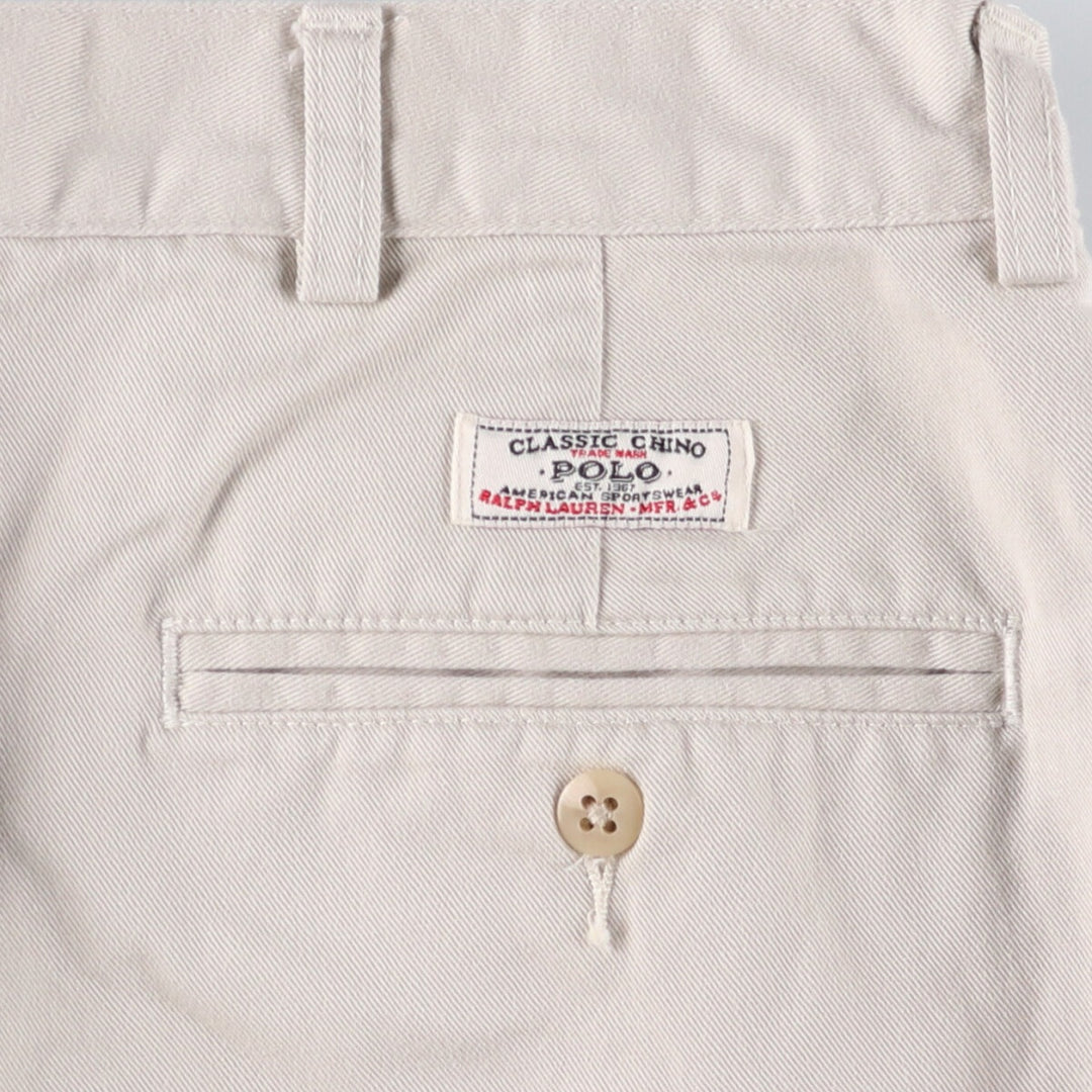 Ralph Lauren POLO by Ralph Lauren ANDREWSHORT Chino shorts, short pants, men's w33 equivalent cotton pale white type Vintage Second Hand