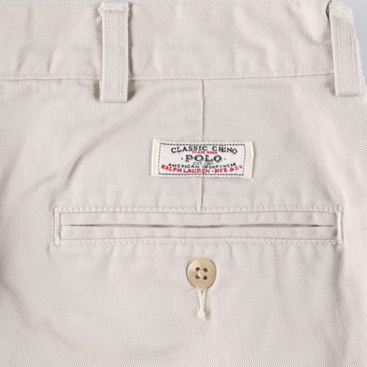 Ralph Lauren POLO by Ralph Lauren ANDREWSHORT Chino shorts, short pants, men's w33 equivalent cotton pale white type Vintage Second Hand