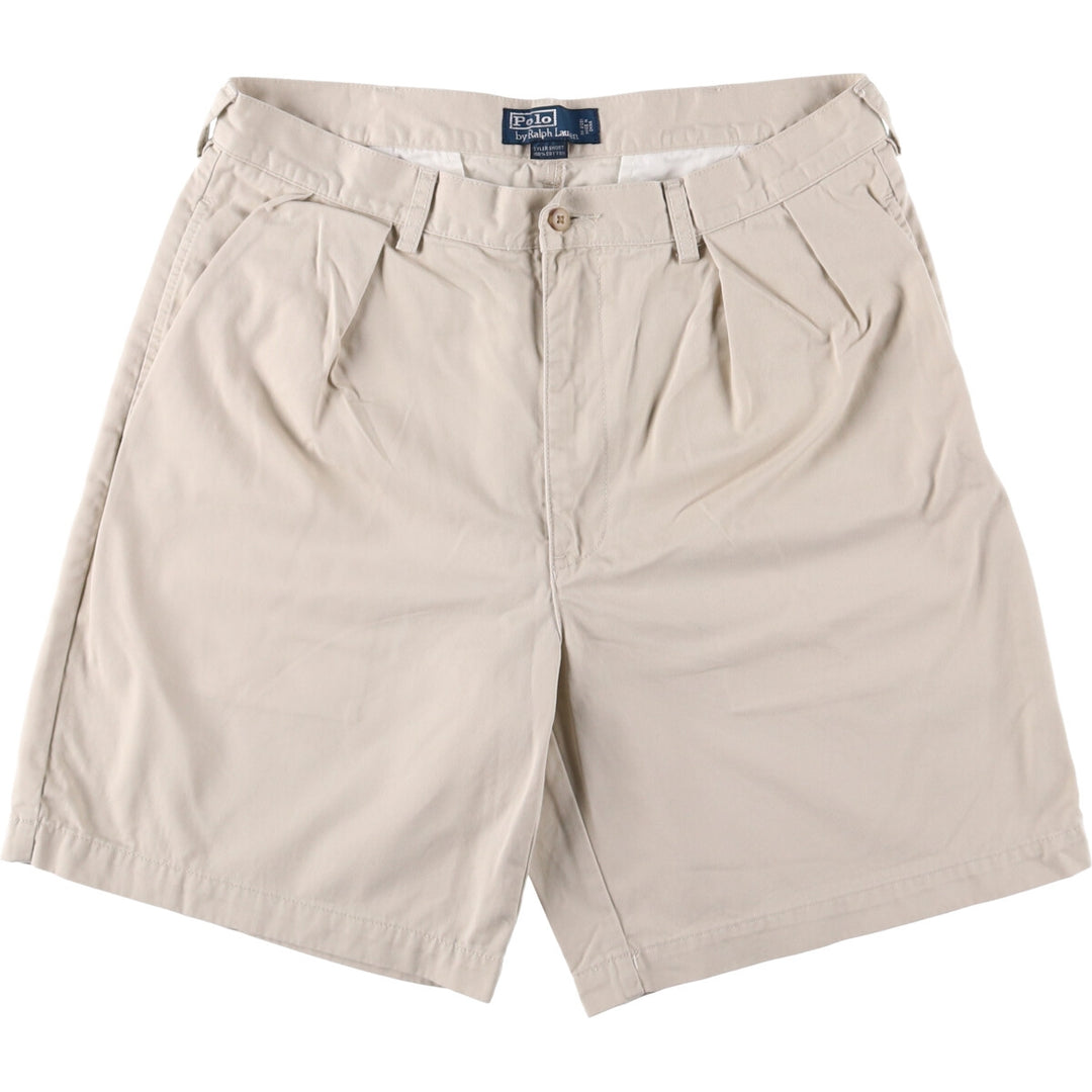 Ralph Lauren POLO by Ralph Lauren TYLER SHORT Chino shorts Short pants Men's W35 equivalent cotton pale white type Vintage Second Hand