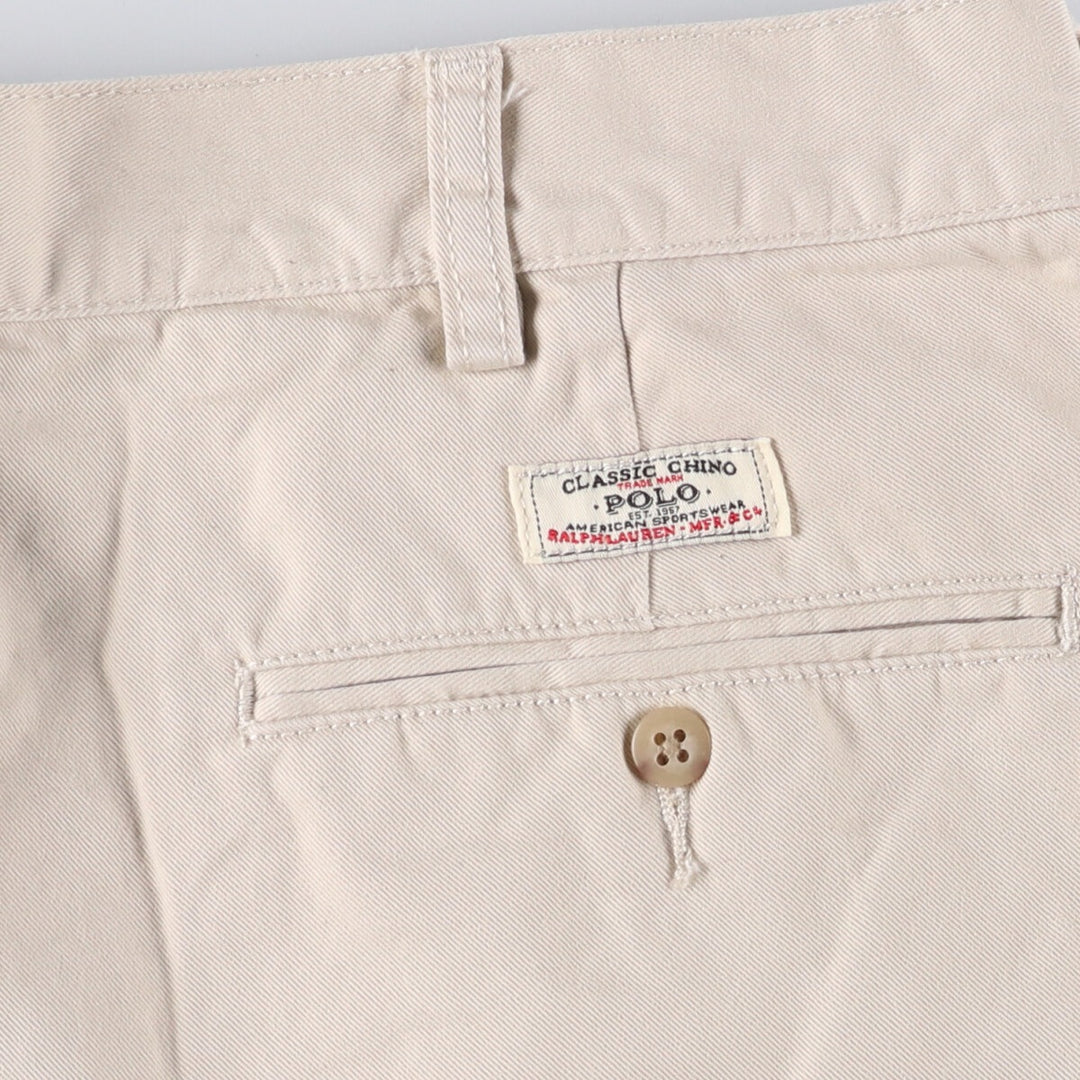 Ralph Lauren POLO by Ralph Lauren TYLER SHORT Chino shorts Short pants Men's W35 equivalent cotton pale white type Vintage Second Hand