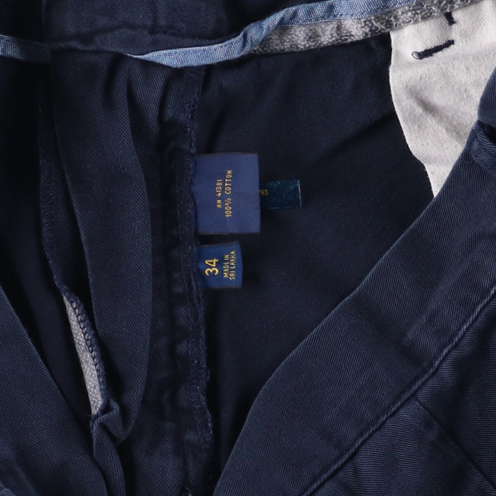Ralph Lauren POLO RALPH LAUREN Chino Shorts Shorts Men's W35 equivalent cotton navy blue type Vintage Second Hand