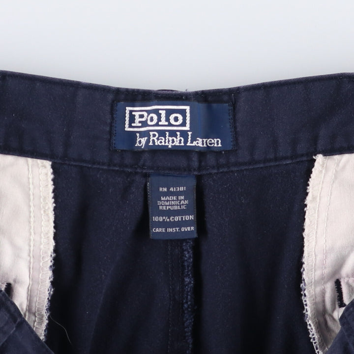 Ralph Lauren POLO by Ralph Lauren Chino Shorts Shorts Men's W34 equivalent cotton navy blue type Vintage Second Hand