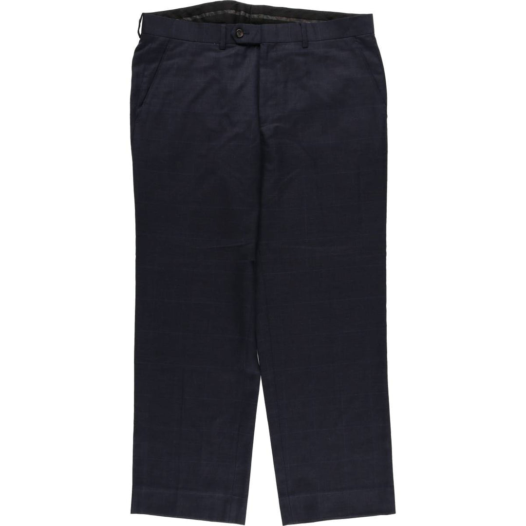 Ralph Lauren LAUREN Check Pattern Wool Pants Slacks Men's W36 wool navy blue type Vintage Second Hand