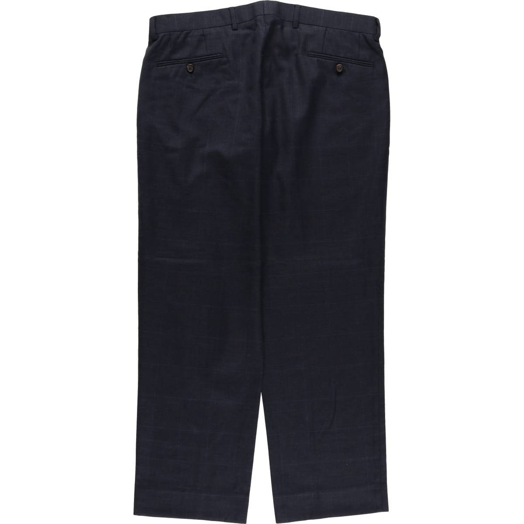 Ralph Lauren LAUREN Check Pattern Wool Pants Slacks Men's W36 wool navy blue type Vintage Second Hand
