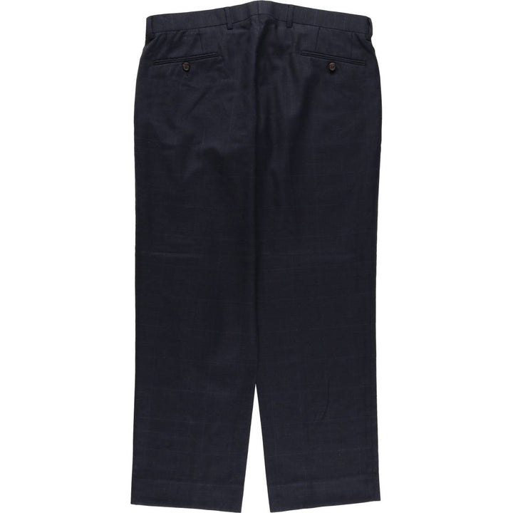 Ralph Lauren LAUREN Check Pattern Wool Pants Slacks Men's W36 wool navy blue type Vintage Second Hand