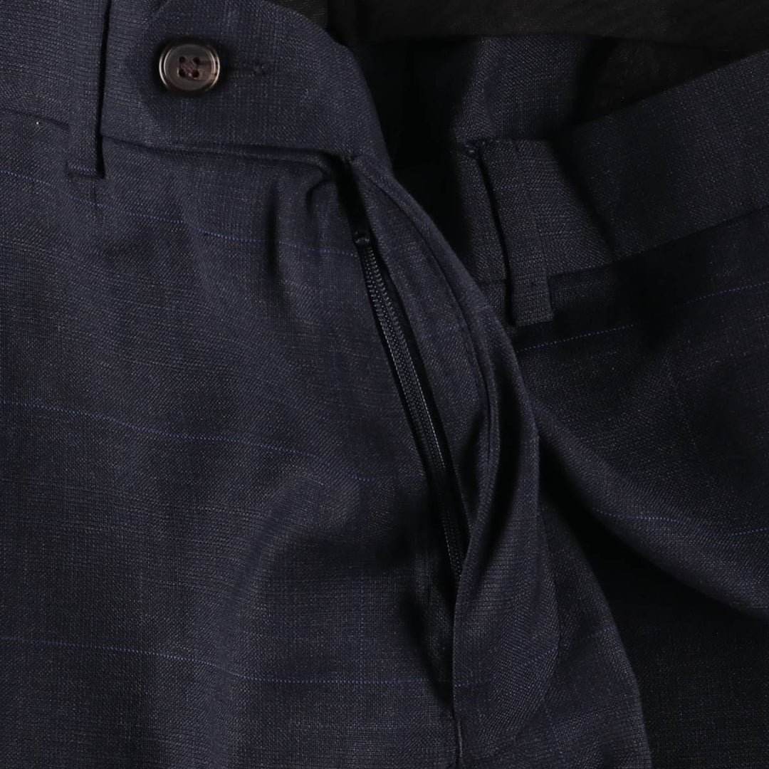 Ralph Lauren LAUREN Check Pattern Wool Pants Slacks Men's W36 wool navy blue type Vintage Second Hand