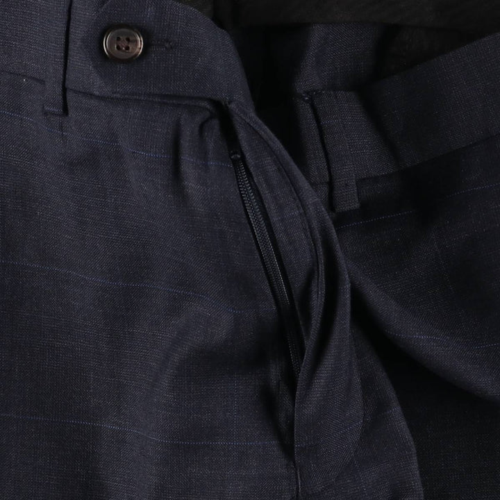 Ralph Lauren LAUREN Check Pattern Wool Pants Slacks Men's W36 wool navy blue type Vintage Second Hand