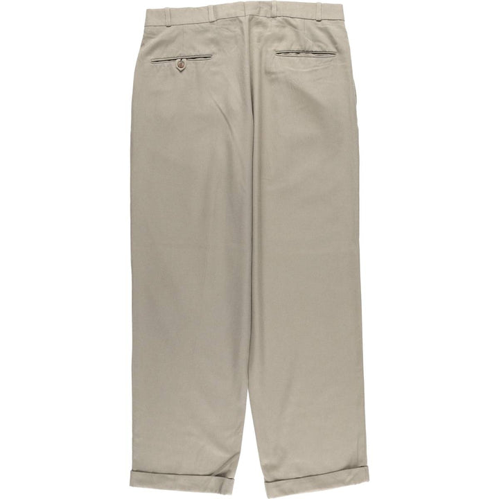 Haggar Collections Two-Pleated Slacks, Made in Canada, Men's Size W34 polyester Beige type Vintage Second Hand
