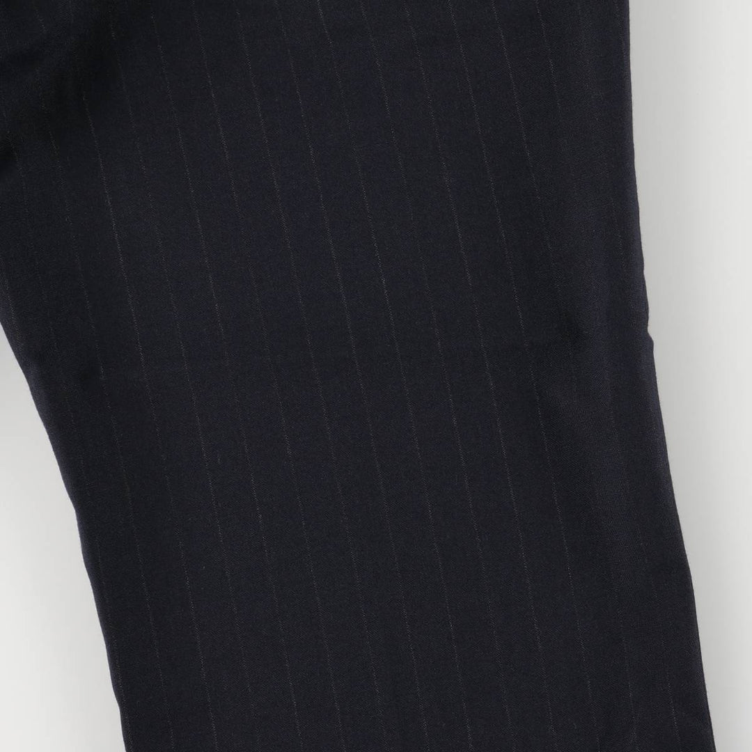 Haggar Gentleman's Fit Stripe Pattern Slacks Pants Made in USA Men's W34 polyester navy blue type Vintage Second Hand