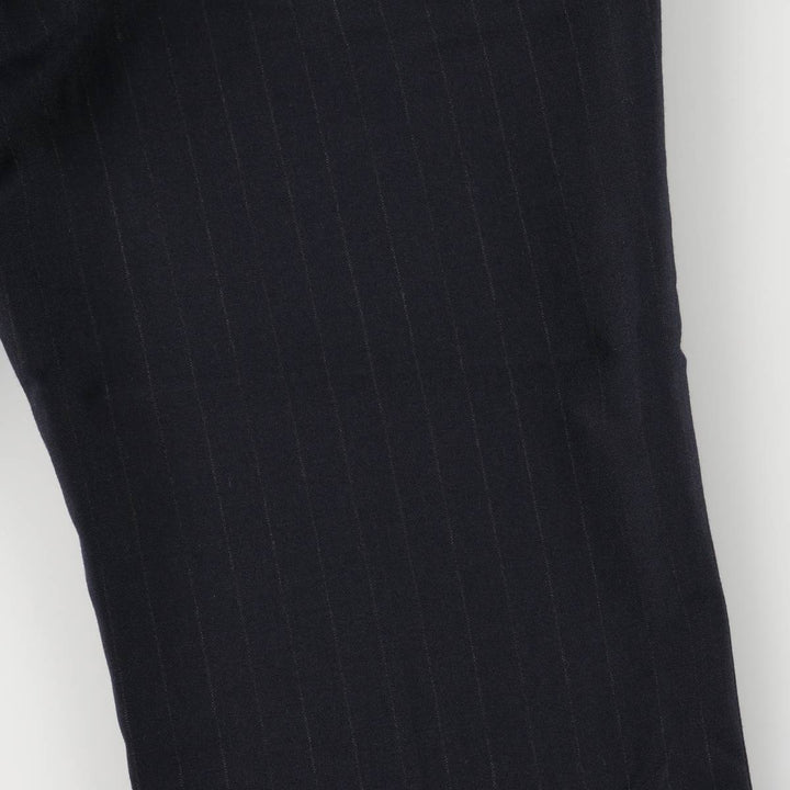 Haggar Gentleman's Fit Stripe Pattern Slacks Pants Made in USA Men's W34 polyester navy blue type Vintage Second Hand