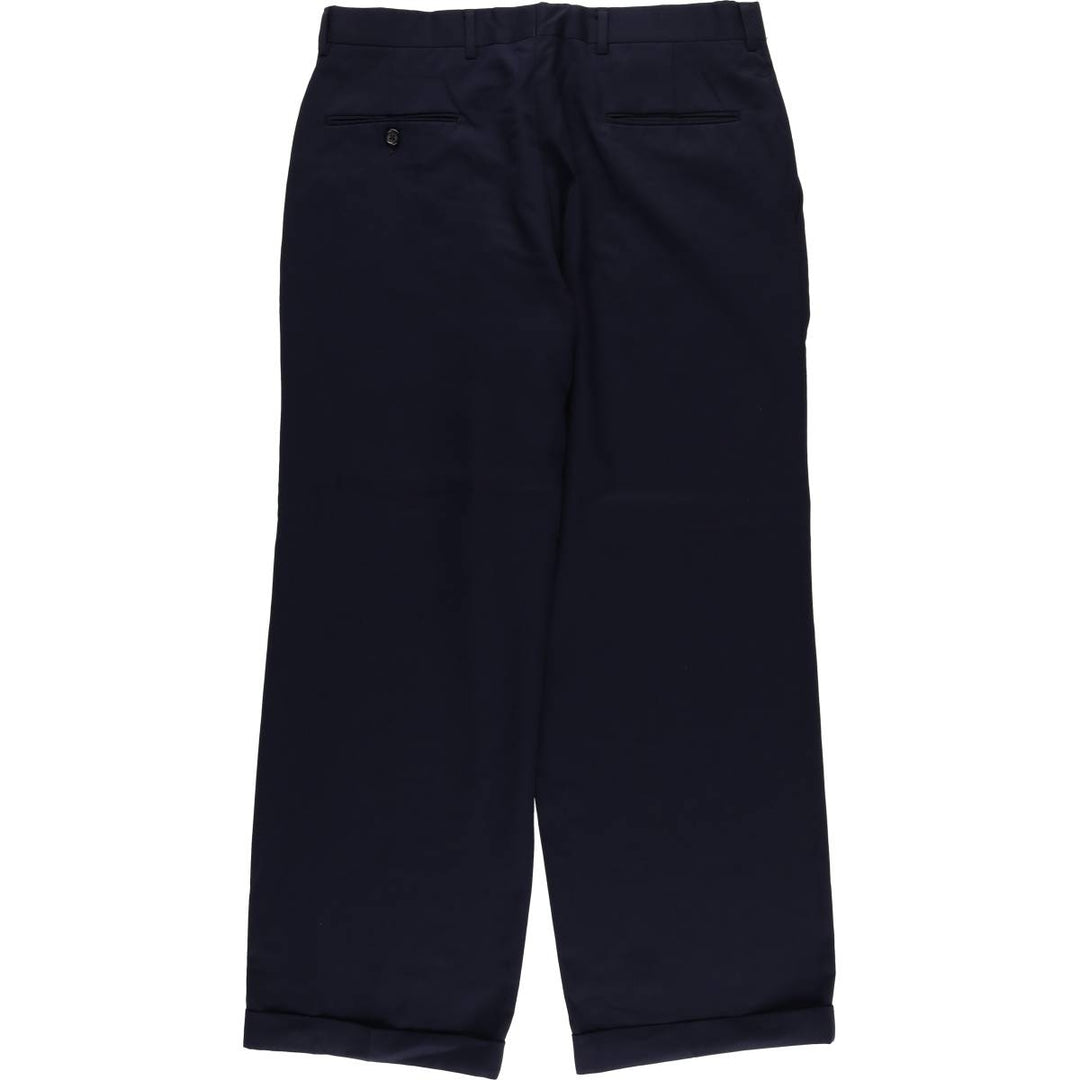 90'S Vintage Two-pleat Men's Slacks, Size W34 unclear navy blue type Vintage Second Hand