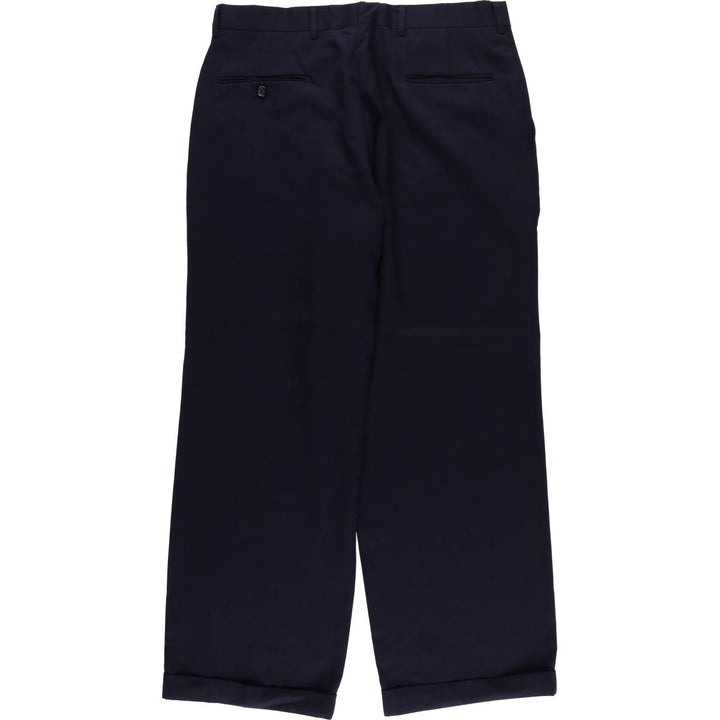90'S Vintage Two-pleat Men's Slacks, Size W34 unclear navy blue type Vintage Second Hand