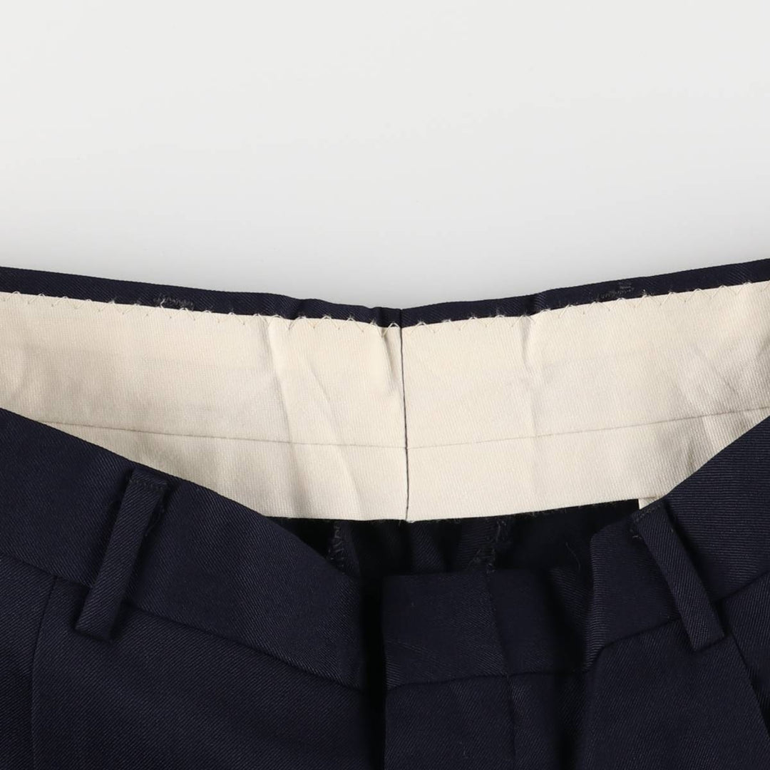 90'S Vintage Two-pleat Men's Slacks, Size W34 unclear navy blue type Vintage Second Hand