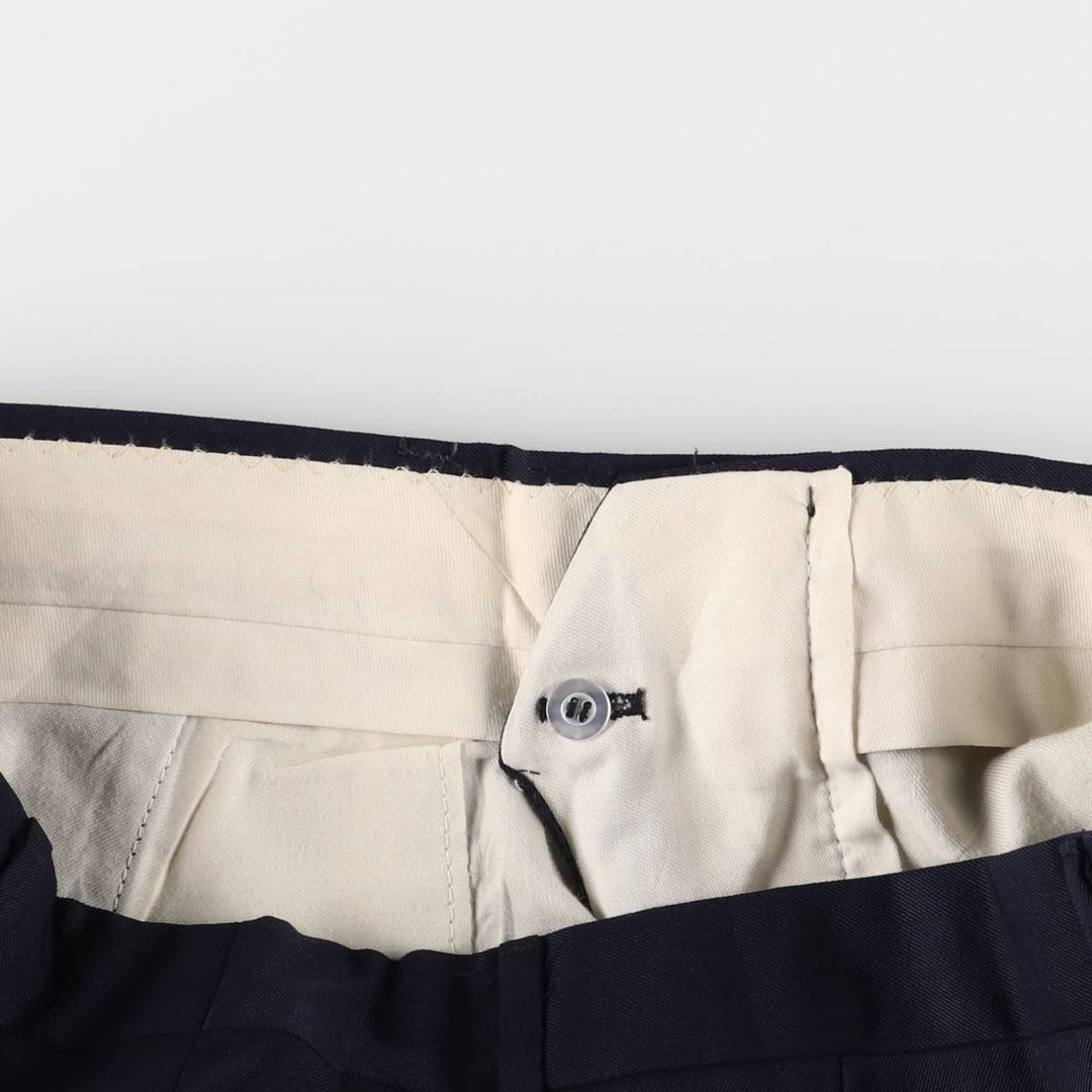 90'S Vintage Two-pleat Men's Slacks, Size W34 unclear navy blue type Vintage Second Hand