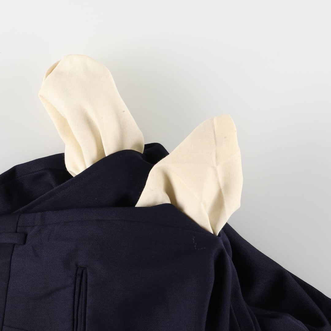 90'S Vintage Two-pleat Men's Slacks, Size W34 unclear navy blue type Vintage Second Hand