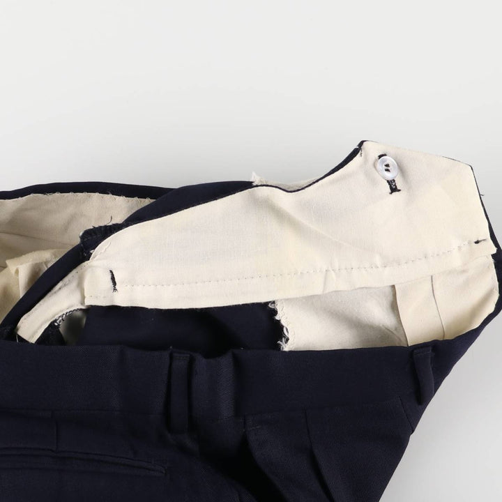 90'S Vintage Two-pleat Men's Slacks, Size W34 unclear navy blue type Vintage Second Hand
