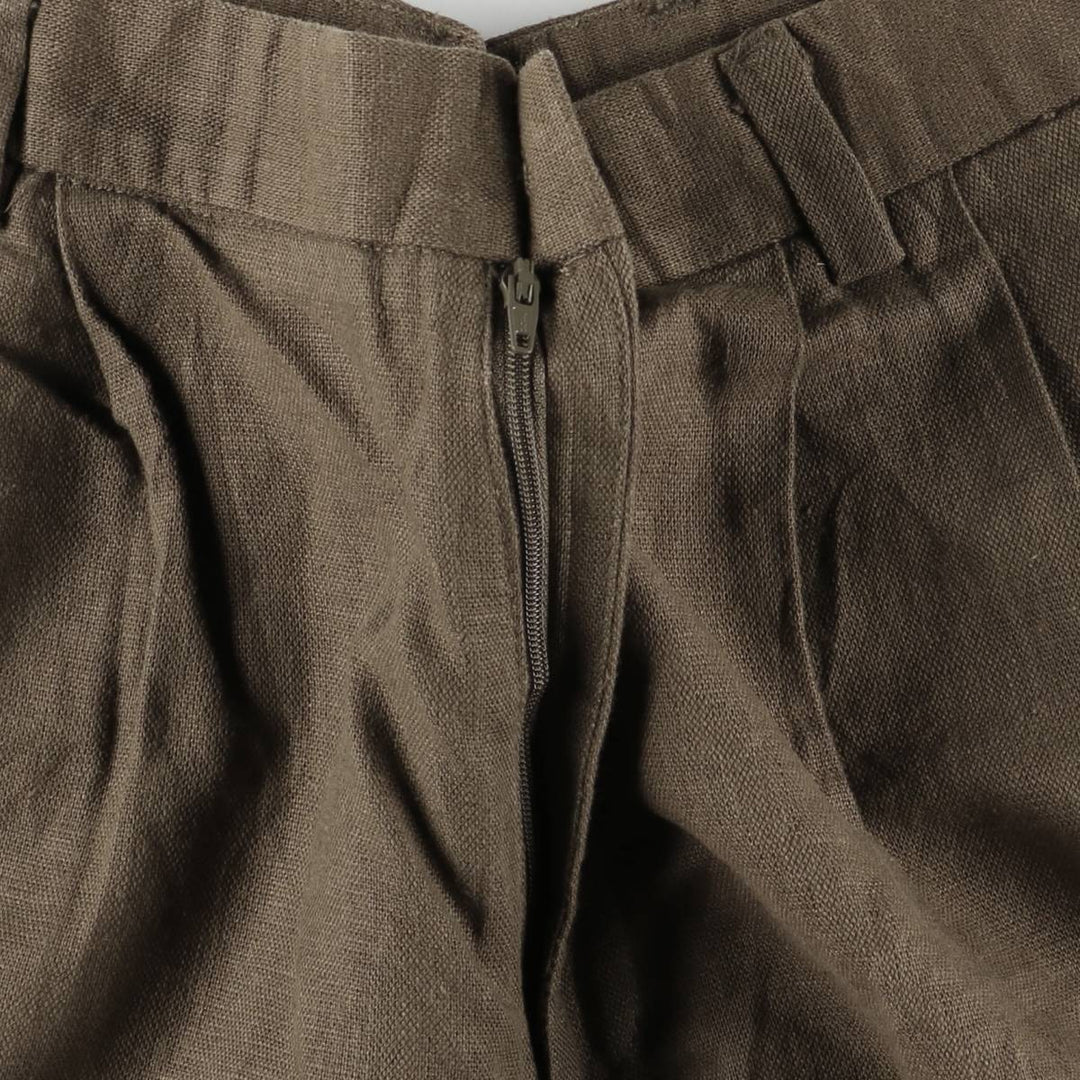 00'S Dockers Premium Pleated Classic Fit Two-pleat Linen Pants Slacks Men's W36 linen brown type Vintage Second Hand