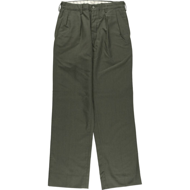 Two-pleat slacks pants, women's XL (w31) unclear Khaki type Vintage Second Hand