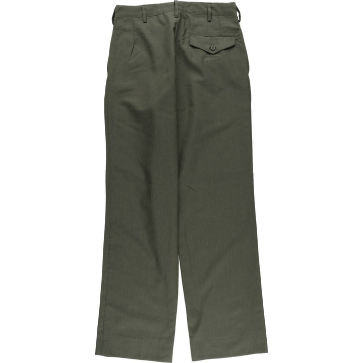 Two-pleat slacks pants, women's XL (w31) unclear Khaki type Vintage Second Hand