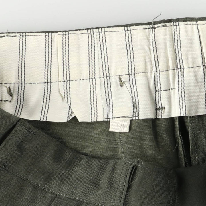 Two-pleat slacks pants, women's XL (w31) unclear Khaki type Vintage Second Hand