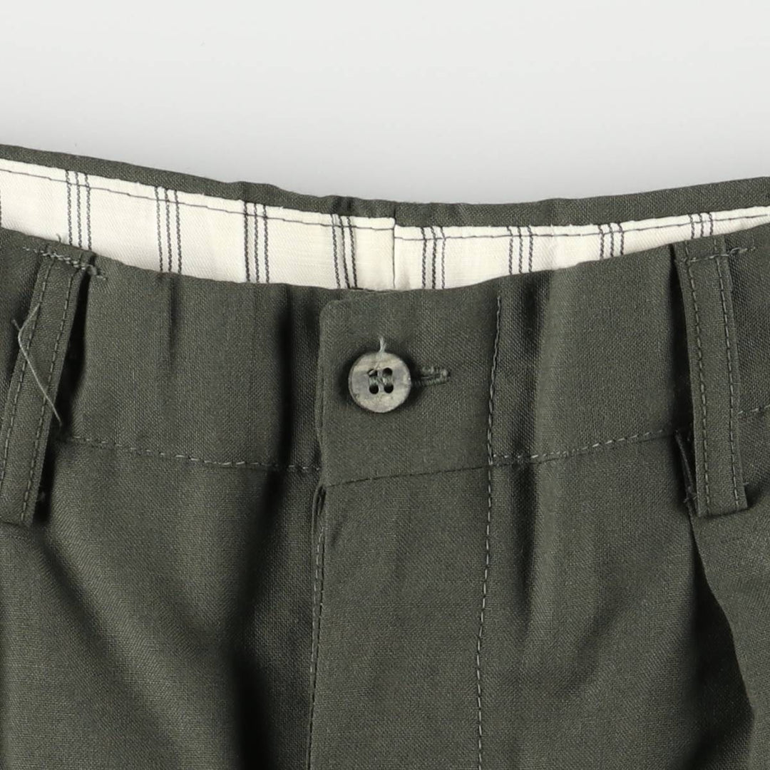 Two-pleat slacks pants, women's XL (w31) unclear Khaki type Vintage Second Hand