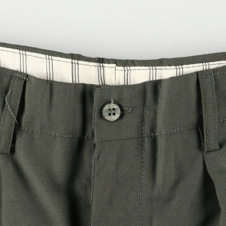 Two-pleat slacks pants, women's XL (w31) unclear Khaki type Vintage Second Hand