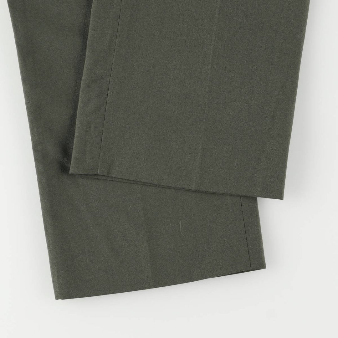 Two-pleat slacks pants, women's XL (w31) unclear Khaki type Vintage Second Hand