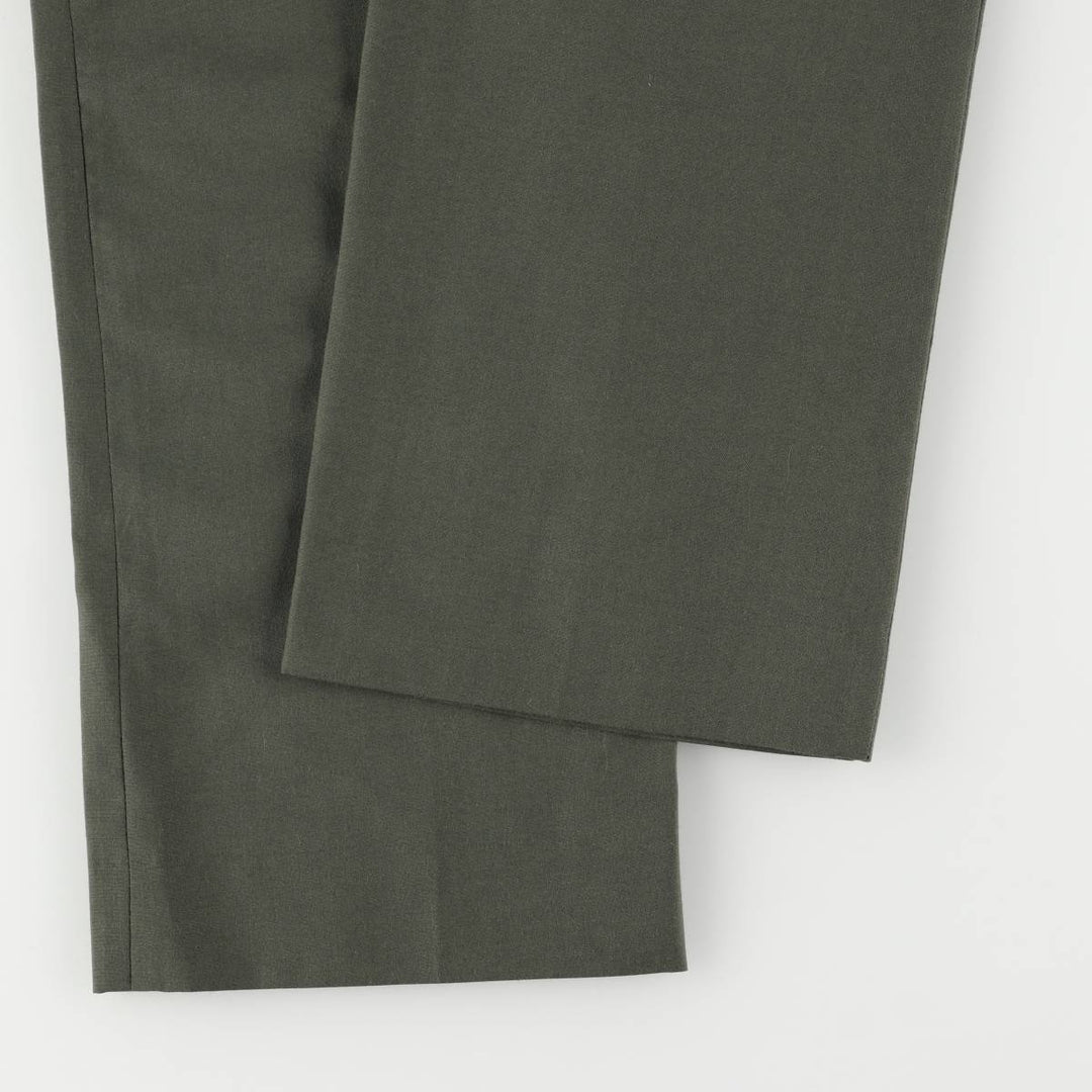 Two-pleat slacks pants, women's XL (w31) unclear Khaki type Vintage Second Hand