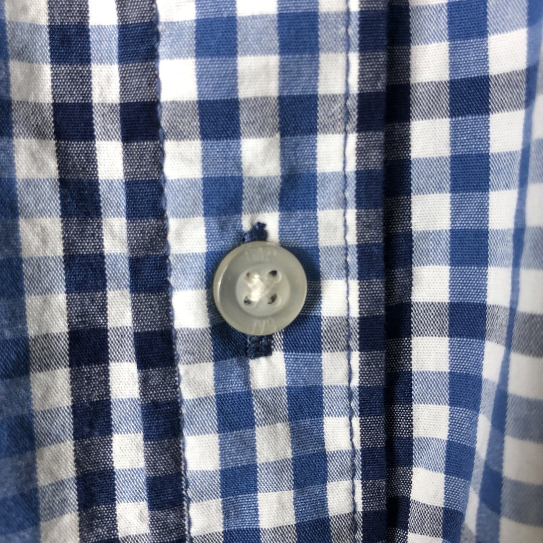 GAP short sleeve cotton check shirt, men's size XL cotton blue type Vintage Second Hand