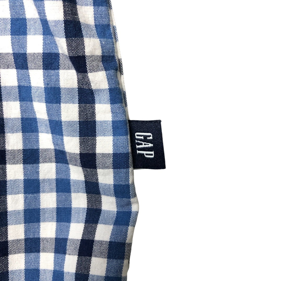 GAP short sleeve cotton check shirt, men's size XL cotton blue type Vintage Second Hand